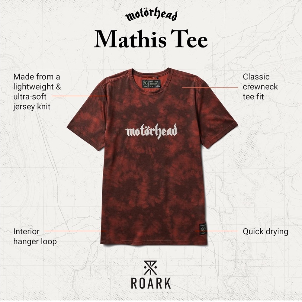 Motörhead Roark Graphic Tee Shirt Men’s Large Burgundy Tie-Dye Rock Band New - Picture 12 of 14